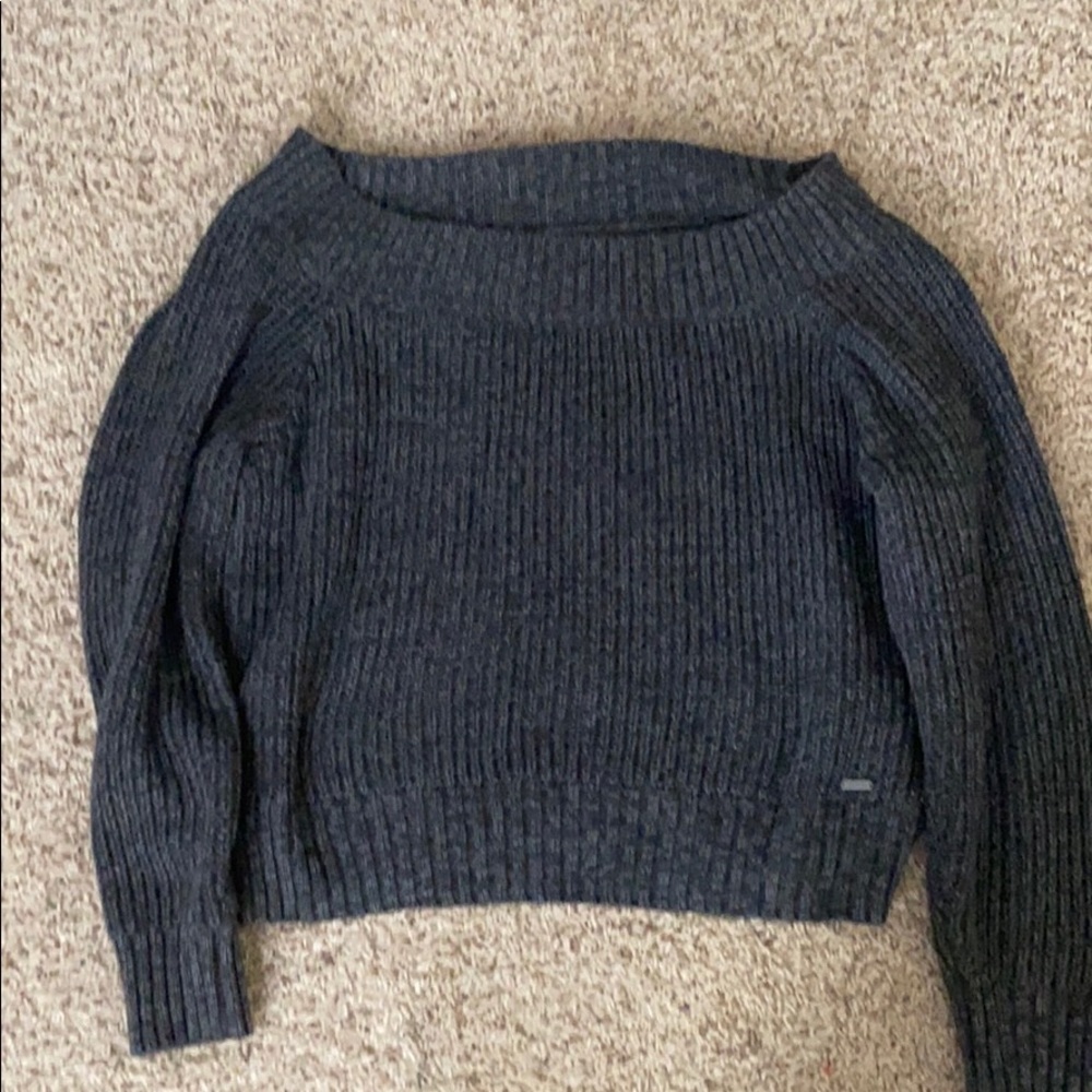 Off the shoulder crop sweater